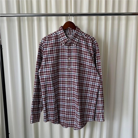 Brooks Brothers The Original Polo Shirt Plaid Burgundy Large. - Picture 6 of 10